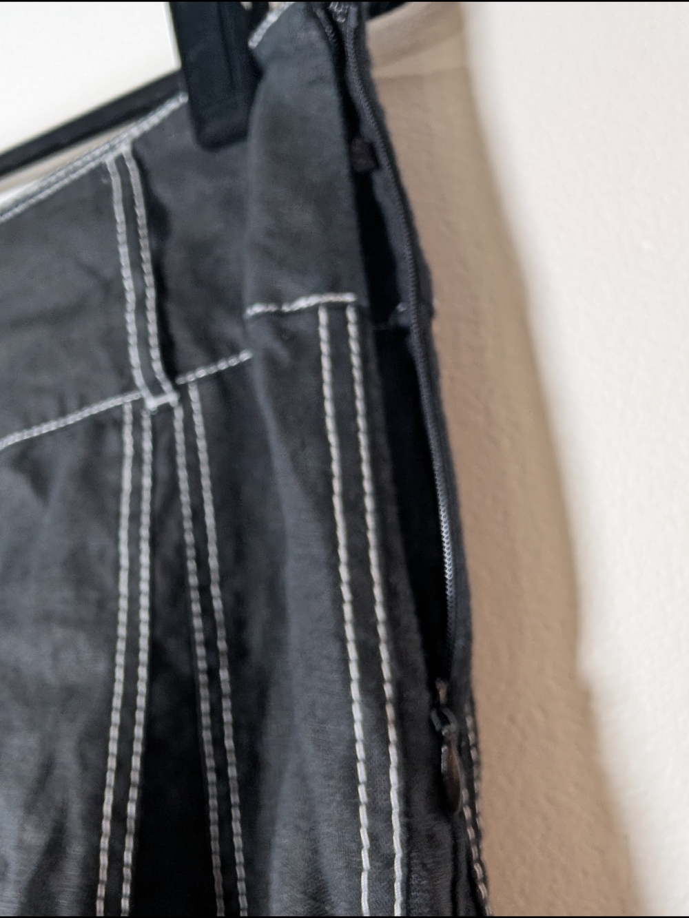 Women’s Style & Co Black Linen A-Line Skirt with Contrast Stitching Size 12 - Picture 4 of 6